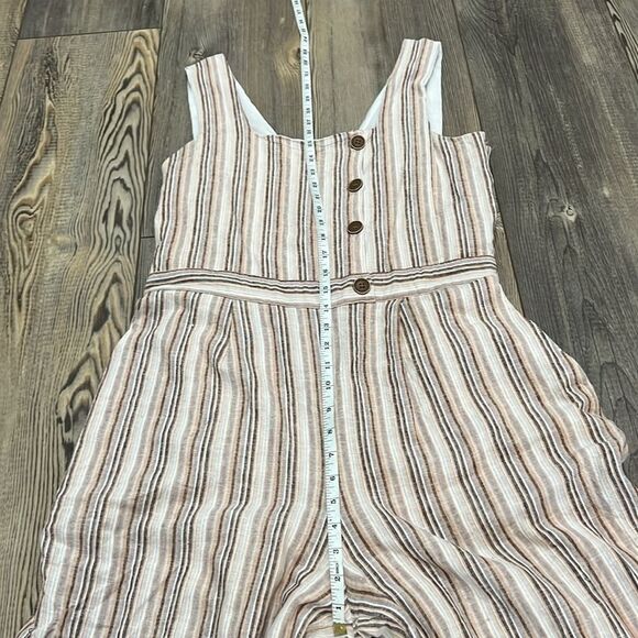Indigo Rein Striped Jumpsuit - White and Brown - Picture 8 of 10